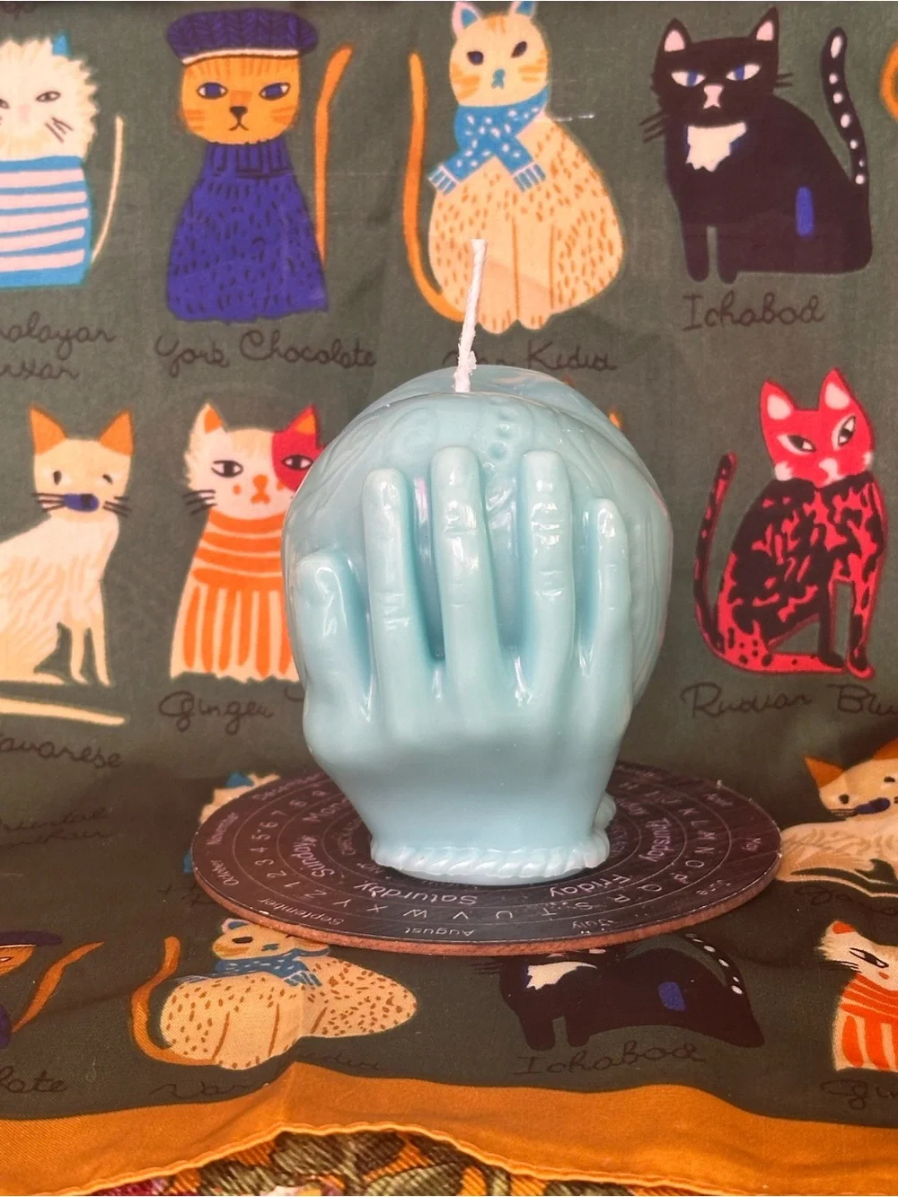 Sacred Heart Candle – Pale Blue